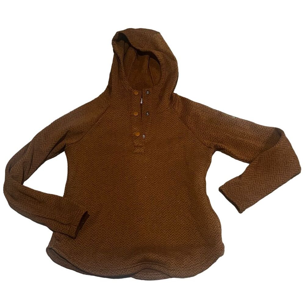 Columbia Women's Orange Hooded Pullover Sweatshirt Size S Long Sleeve Casual